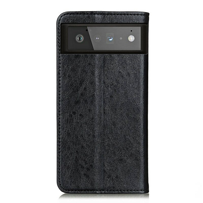 Folio Cover Google Pixel 6 Custodia in pelle Crosta Di Pelle Testurizzata