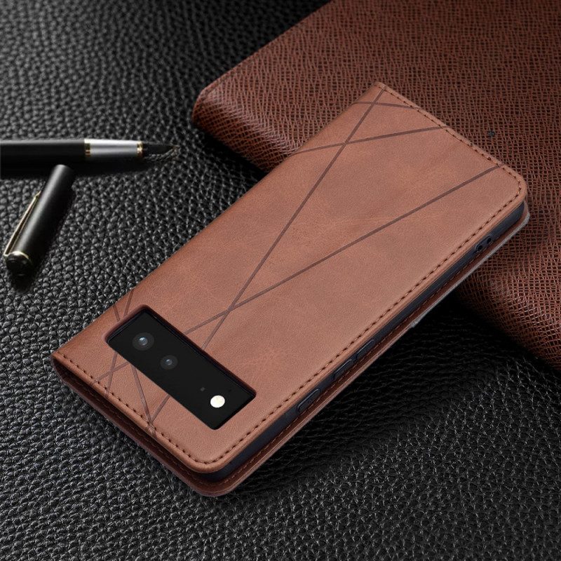 Folio Cover Google Pixel 6 Custodia in pelle Stile D'artista