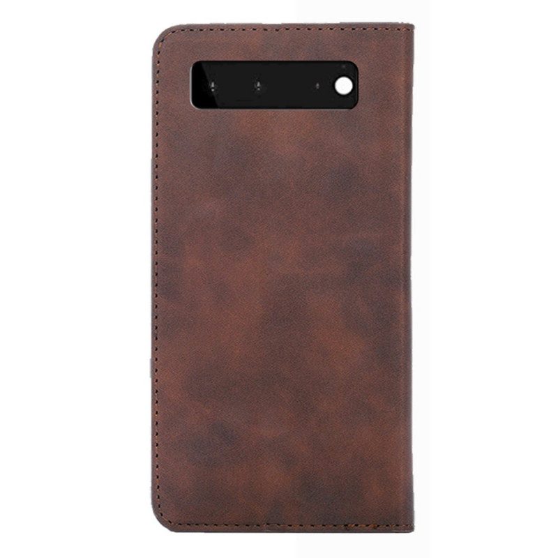 Folio Cover Google Pixel 6 Custodia in pelle Tocco Di Pelle