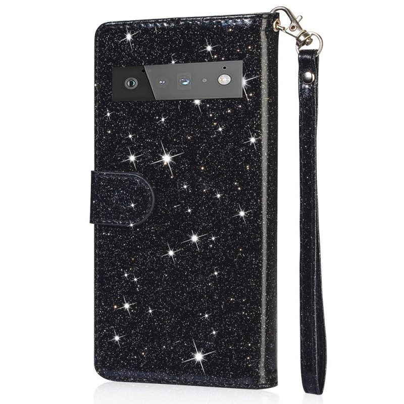 Folio Cover Google Pixel 6 Portamonete Glitterato