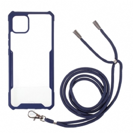 Cover Oppo A15 Ibrido Con Cordino Colorato