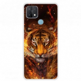 Cover Oppo A15 Tigre Di Fuoco