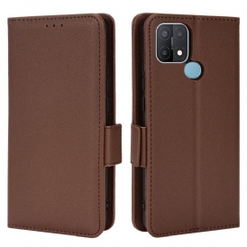 Custodia in pelle Oppo A15 Folio Cover Flap Doppio Litchi Nuovi Colori
