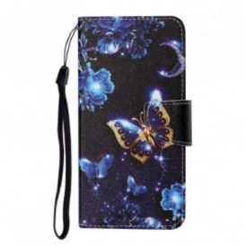 Custodia in pelle Oppo A15 Preziose Perizoma Farfalle