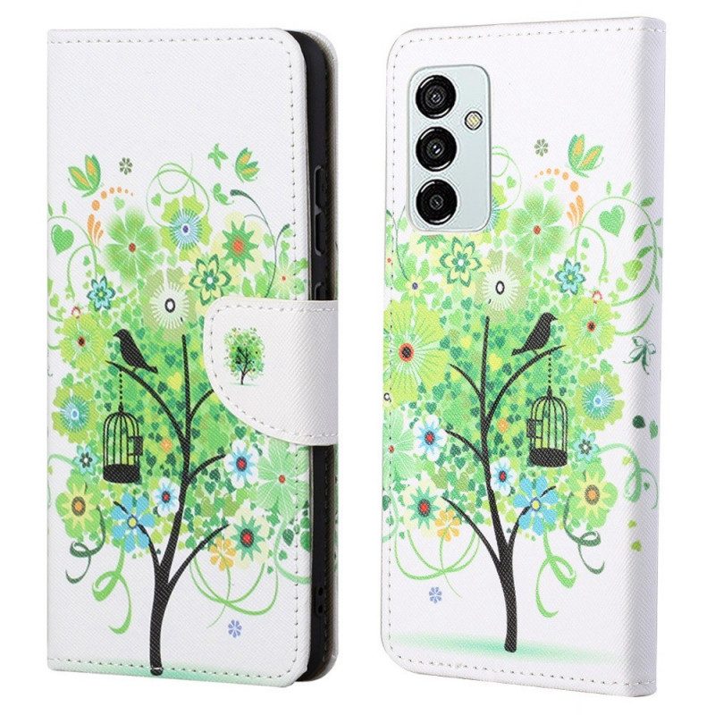 Custodia in pelle Samsung Galaxy M23 5G Albero Con Foglie Verdi