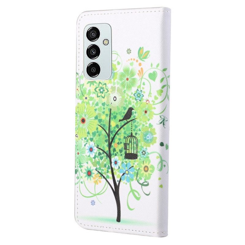 Custodia in pelle Samsung Galaxy M23 5G Albero Con Foglie Verdi