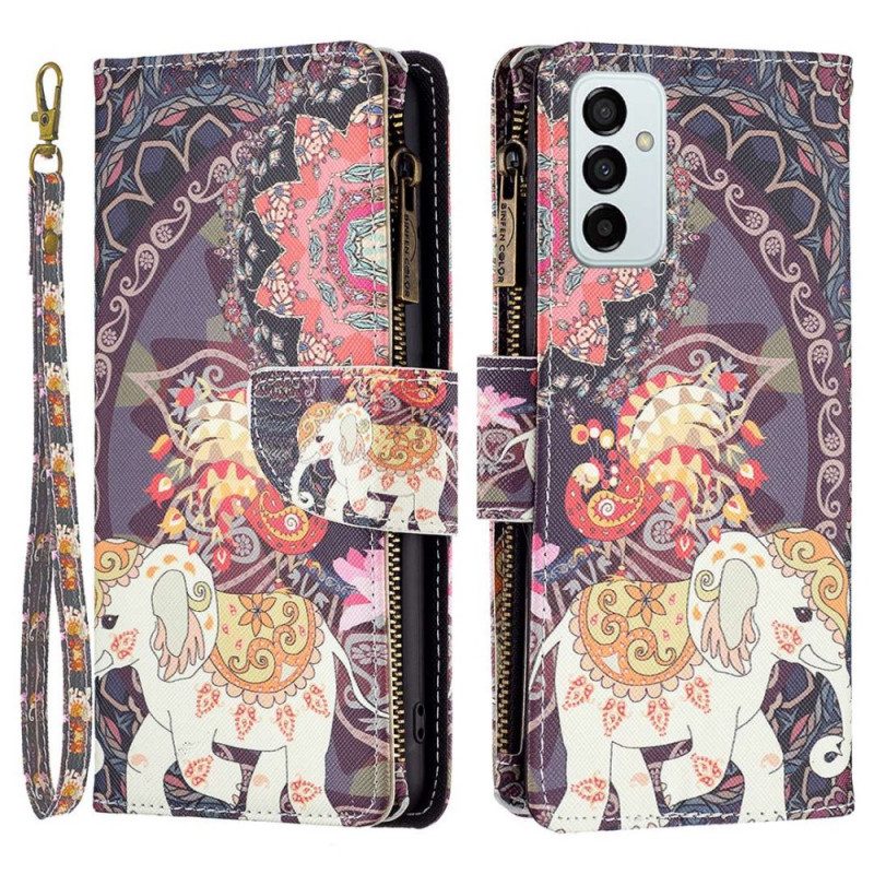 Custodia in pelle Samsung Galaxy M23 5G Borsa A Forma Di Elefante E Cordino