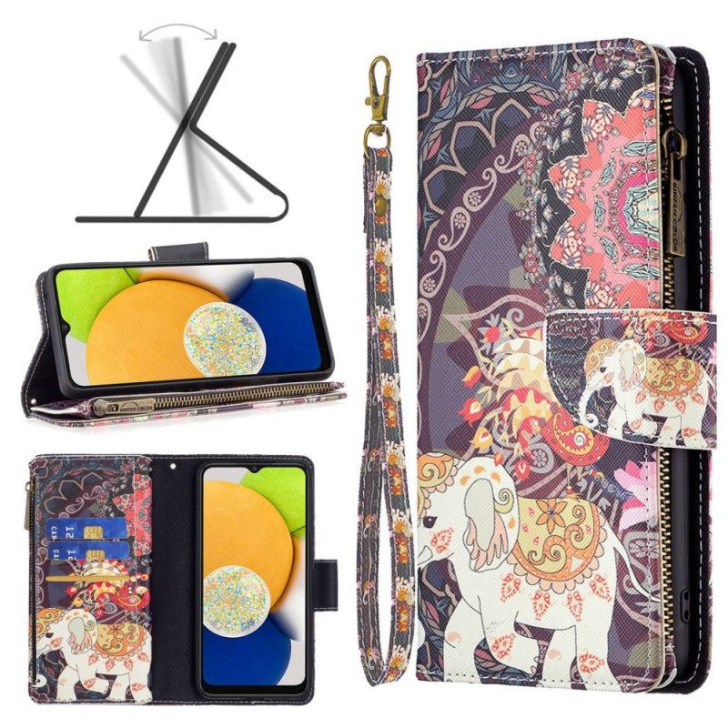Custodia in pelle Samsung Galaxy M23 5G Borsa A Forma Di Elefante E Cordino