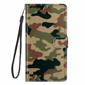 Custodia in pelle Samsung Galaxy M23 5G Camuffamento Militare