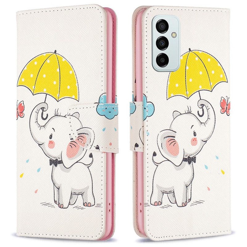 Custodia in pelle Samsung Galaxy M23 5G Cucciolo Di Elefante