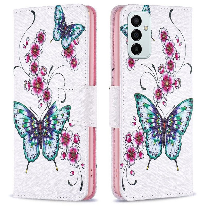 Custodia in pelle Samsung Galaxy M23 5G Farfalle Superbe