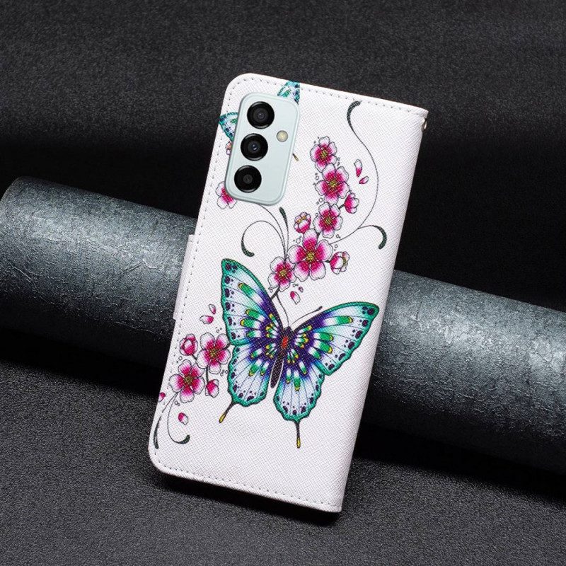Custodia in pelle Samsung Galaxy M23 5G Farfalle Superbe