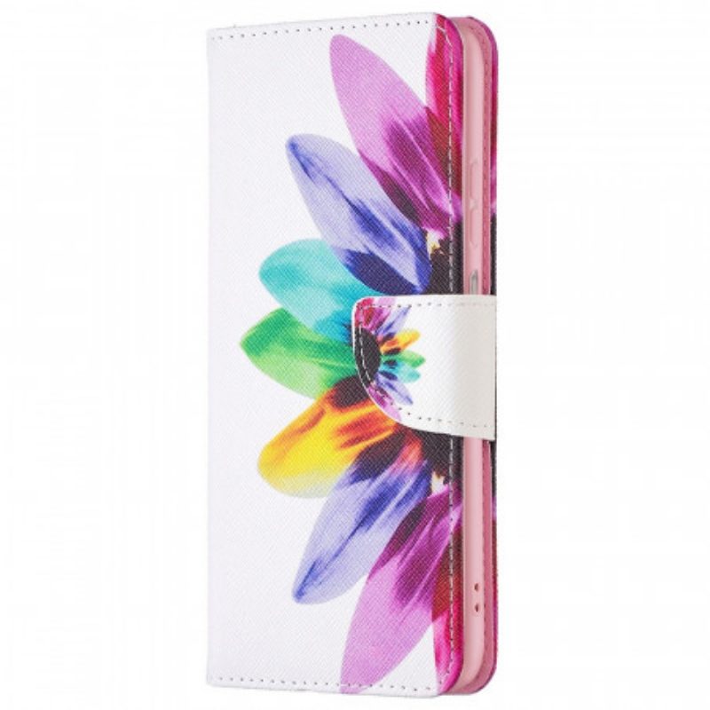 Custodia in pelle Samsung Galaxy M23 5G Fiore Dell'acquerello