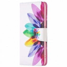 Custodia in pelle Samsung Galaxy M23 5G Fiore Dell'acquerello