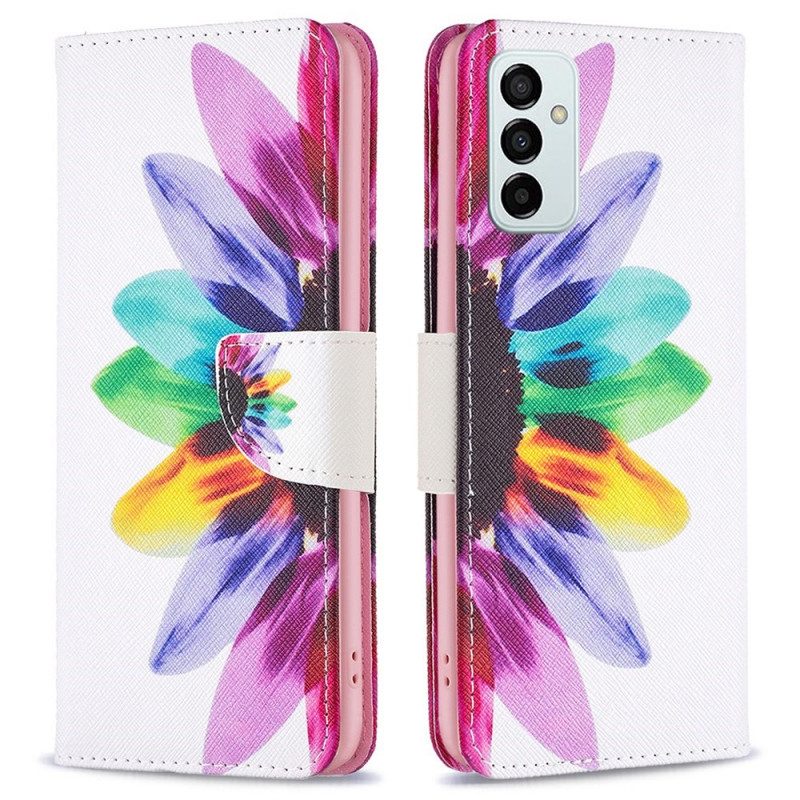 Custodia in pelle Samsung Galaxy M23 5G Fiore Dell'acquerello