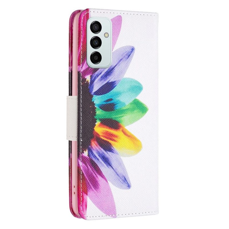 Custodia in pelle Samsung Galaxy M23 5G Fiore Dell'acquerello