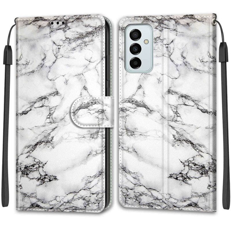 Custodia in pelle Samsung Galaxy M23 5G Marmo E Cordino