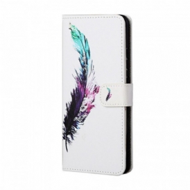 Custodia in pelle Samsung Galaxy M23 5G Piuma Con Cordino