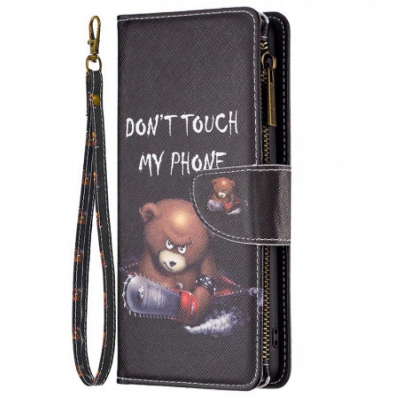 Custodia in pelle Samsung Galaxy M23 5G Portamonete Con Orsetto E Cordino
