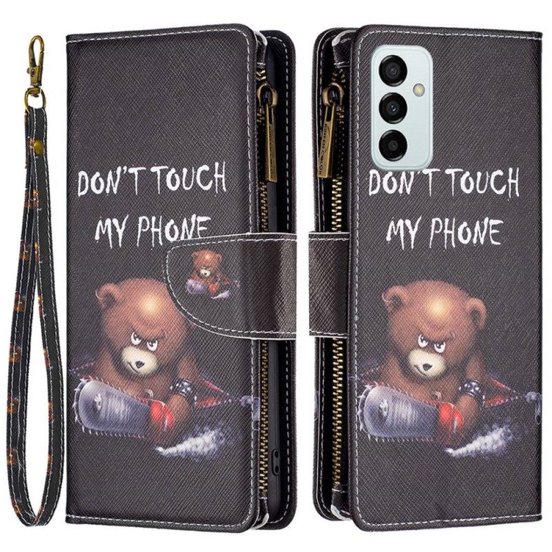 Custodia in pelle Samsung Galaxy M23 5G Portamonete Con Orsetto E Cordino