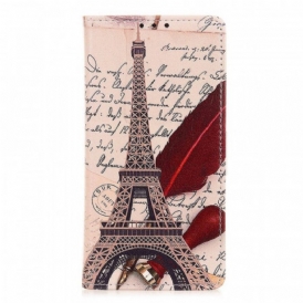 Custodia in pelle Samsung Galaxy M23 5G Torre Eiffel Del Poeta
