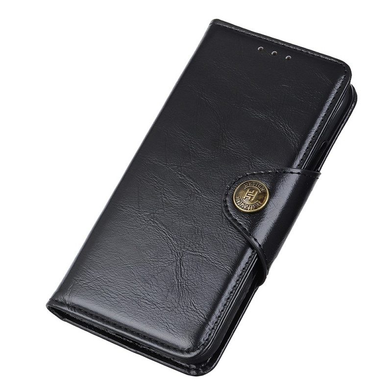 Folio Cover Samsung Galaxy M23 5G Bottone In Similpelle Verniciata Khazneh