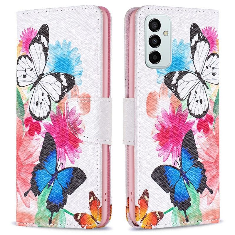 Folio Cover Samsung Galaxy M23 5G Farfalle Dell'acquerello