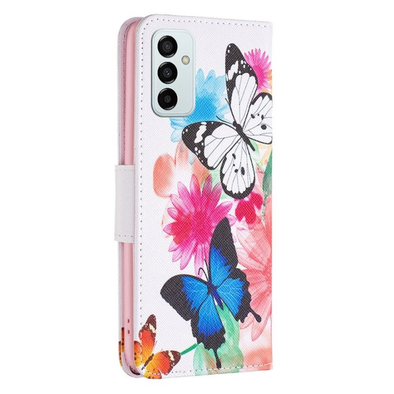 Folio Cover Samsung Galaxy M23 5G Farfalle Dell'acquerello
