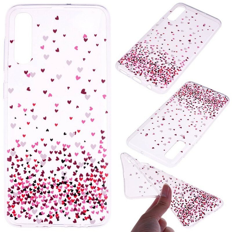 Cover Samsung Galaxy A70 Cuori Rossi Multipli Senza Soluzione Di Continuità