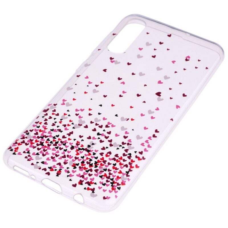 Cover Samsung Galaxy A70 Cuori Rossi Multipli Senza Soluzione Di Continuità