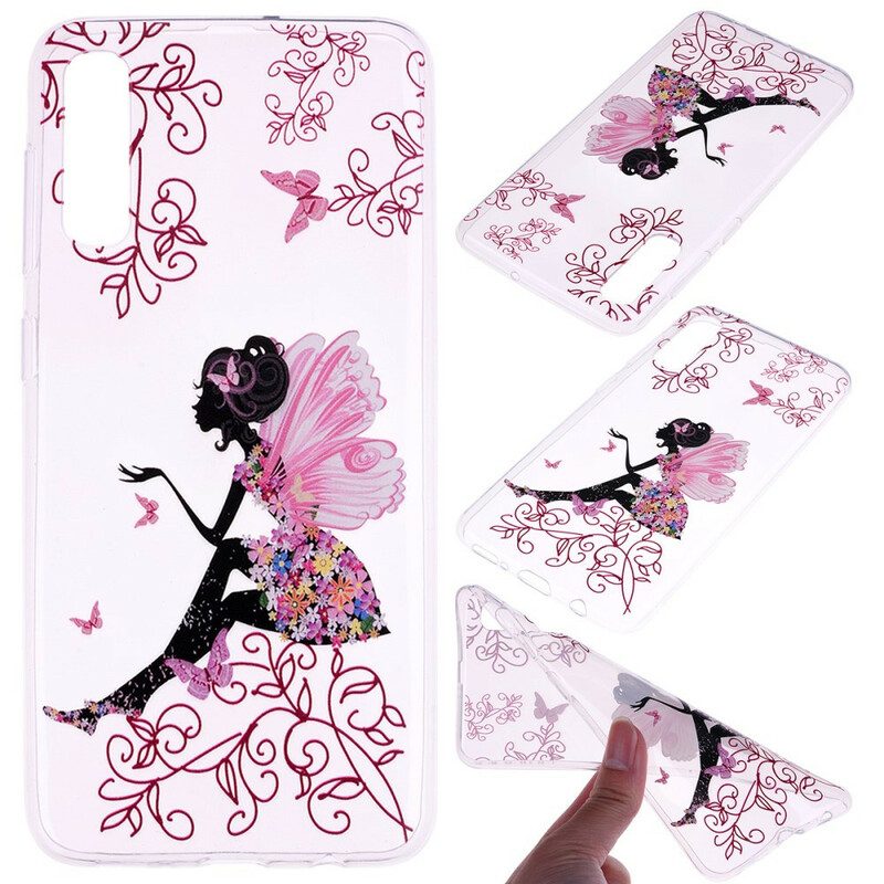Cover Samsung Galaxy A70 Fata Dei Fiori Trasparente