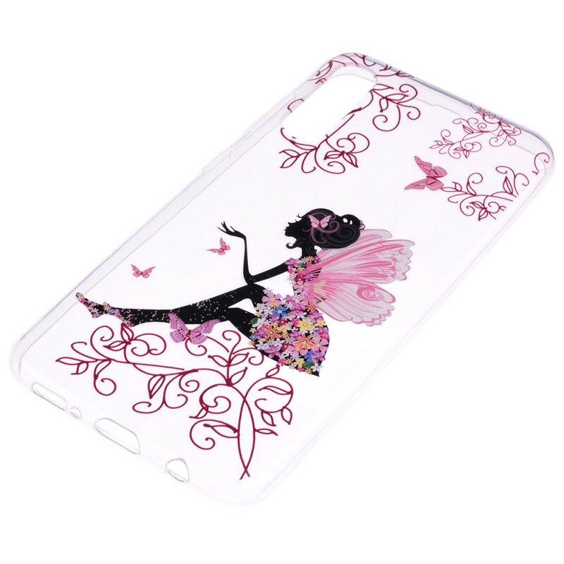 Cover Samsung Galaxy A70 Fata Dei Fiori Trasparente