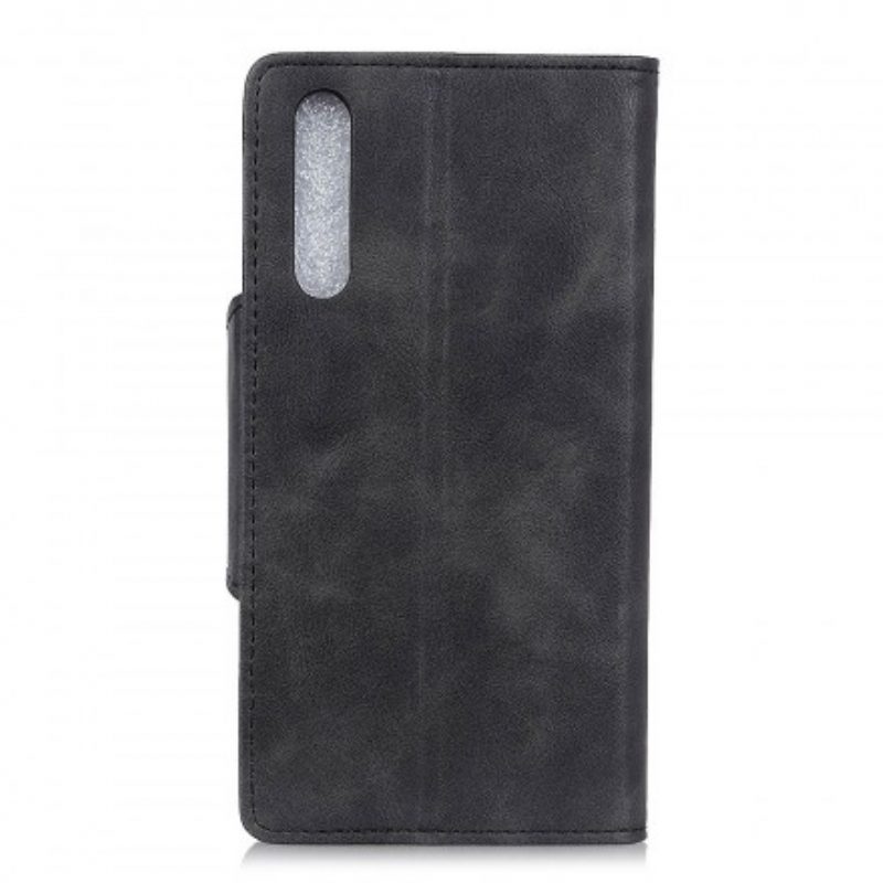 Custodia A Portafoglio Samsung Galaxy A70 Bottone Vintage In Ecopelle