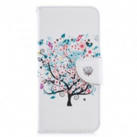 Custodia in pelle Samsung Galaxy A70 Albero Fiorito