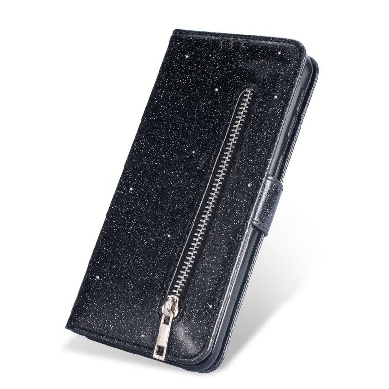 Custodia in pelle Samsung Galaxy A70 Borsa Glitterata Con Cinturino