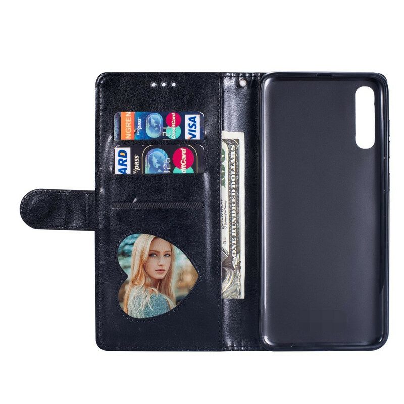 Custodia in pelle Samsung Galaxy A70 Borsa Glitterata Con Cinturino