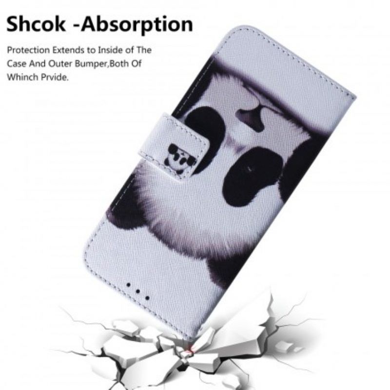 Custodia in pelle Samsung Galaxy A70 Faccia Da Panda
