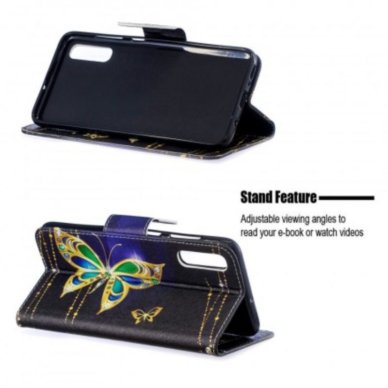 Custodia in pelle Samsung Galaxy A70 Farfalla Magica