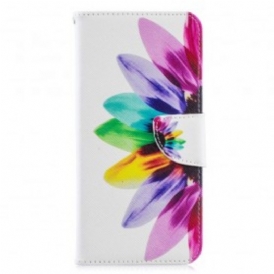 Custodia in pelle Samsung Galaxy A70 Fiore Dell'acquerello