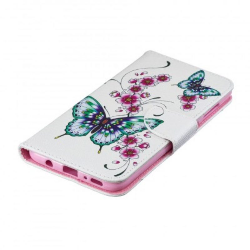 Custodia in pelle Samsung Galaxy A70 Meravigliose Farfalle