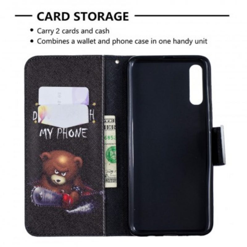 Custodia in pelle Samsung Galaxy A70 Orso Pericoloso