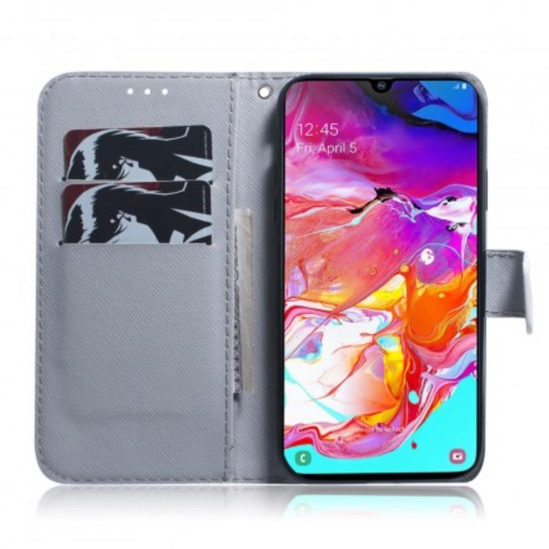 Custodia in pelle Samsung Galaxy A70 Ramo Di Un Albero In Fiore