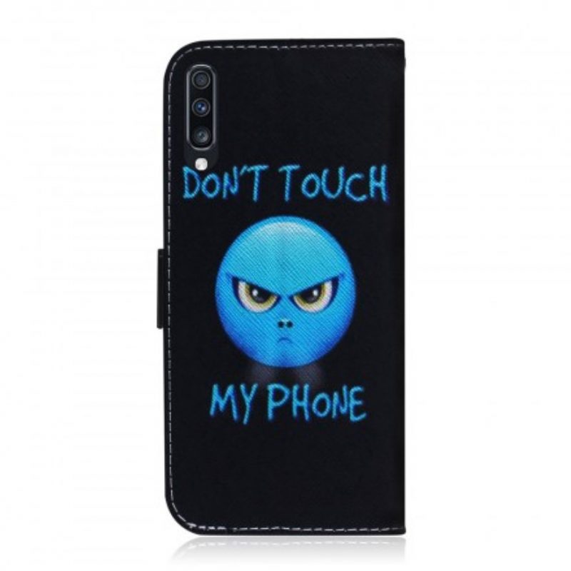 Custodia in pelle Samsung Galaxy A70 Telefono Emoji