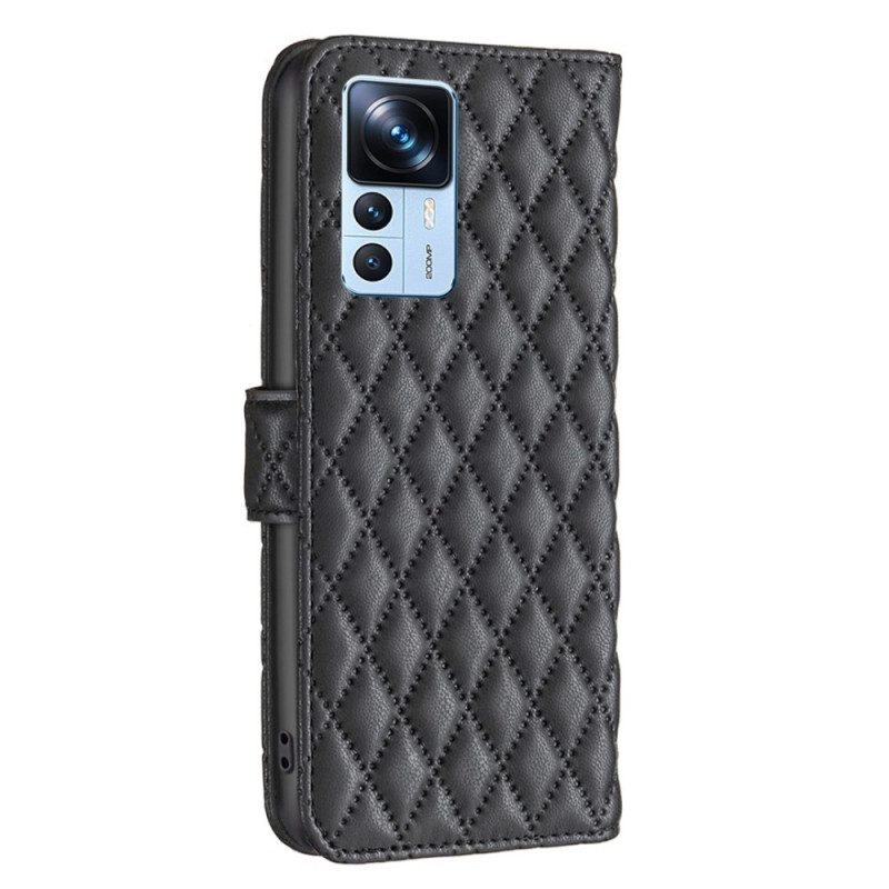 Custodia A Portafoglio Xiaomi 12T / 12T Pro Binfen Colore Stile Trapuntato
