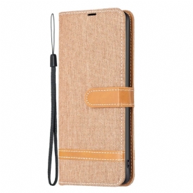 Custodia in pelle Xiaomi 12T / 12T Pro Cinturino Effetto Tessuto E Pelle