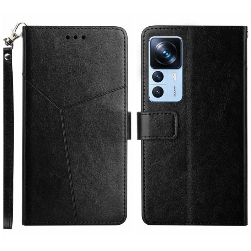 Custodia in pelle Xiaomi 12T / 12T Pro Disegno Del Cinturino