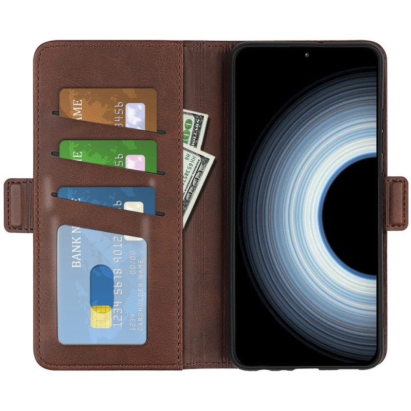 Custodia in pelle Xiaomi 12T / 12T Pro Doppia Chiusura