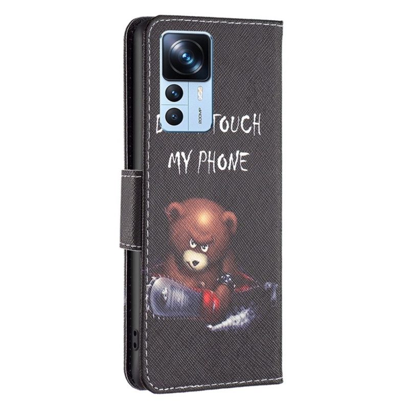 Custodia in pelle Xiaomi 12T / 12T Pro Orso Pericoloso