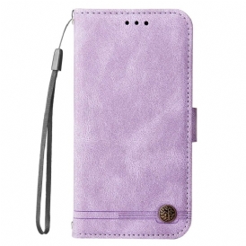 Custodia in pelle Xiaomi 12T / 12T Pro Rivetto Decorativo E Cordino