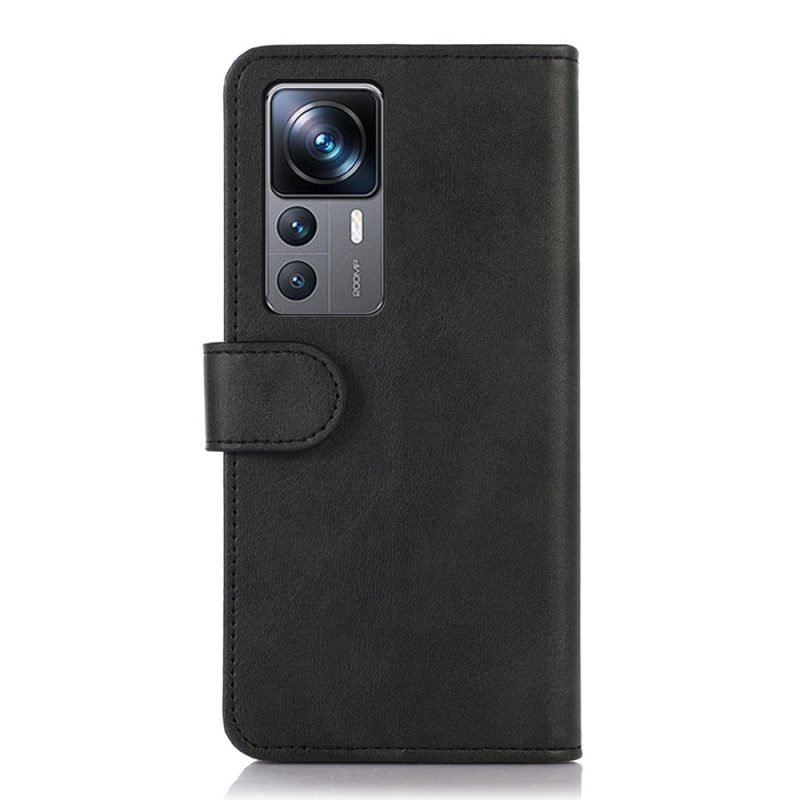 Custodia in pelle Xiaomi 12T / 12T Pro Sobrietà Effetto Pelle